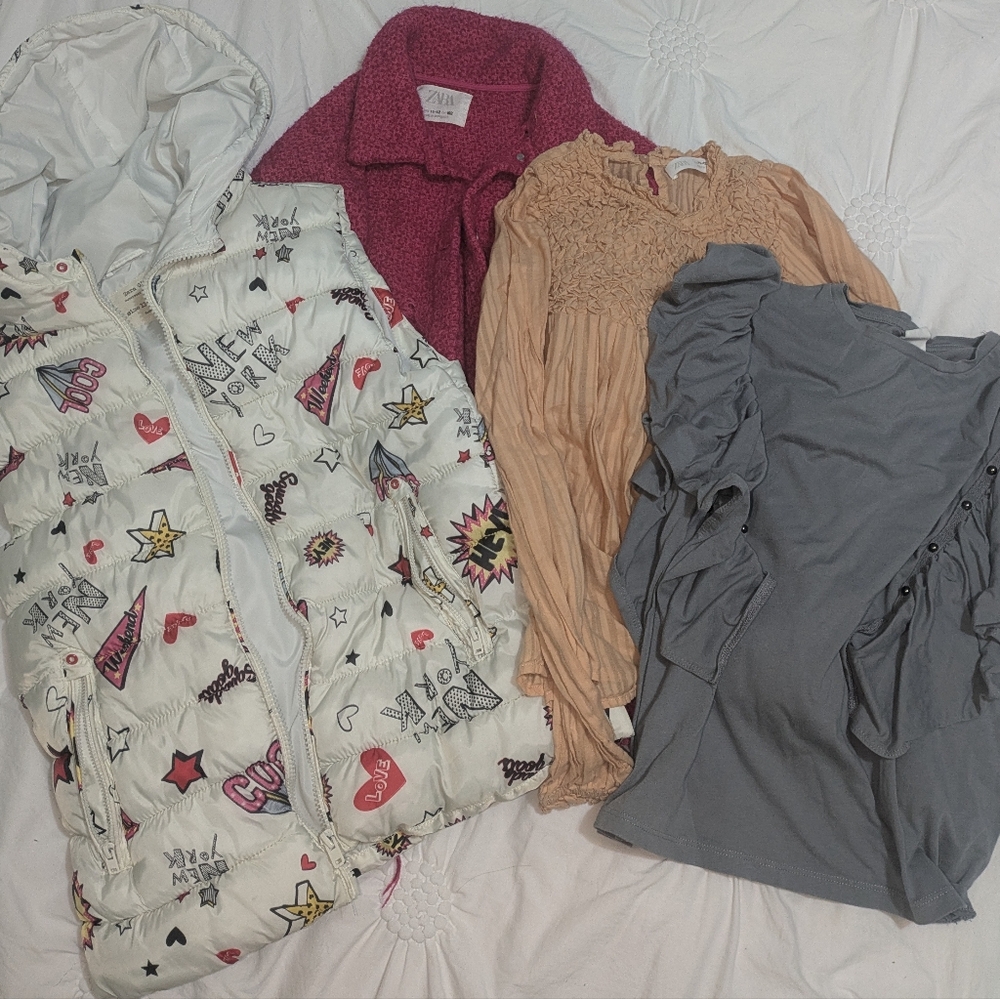 Zara coat and tops lot, sz 11/12